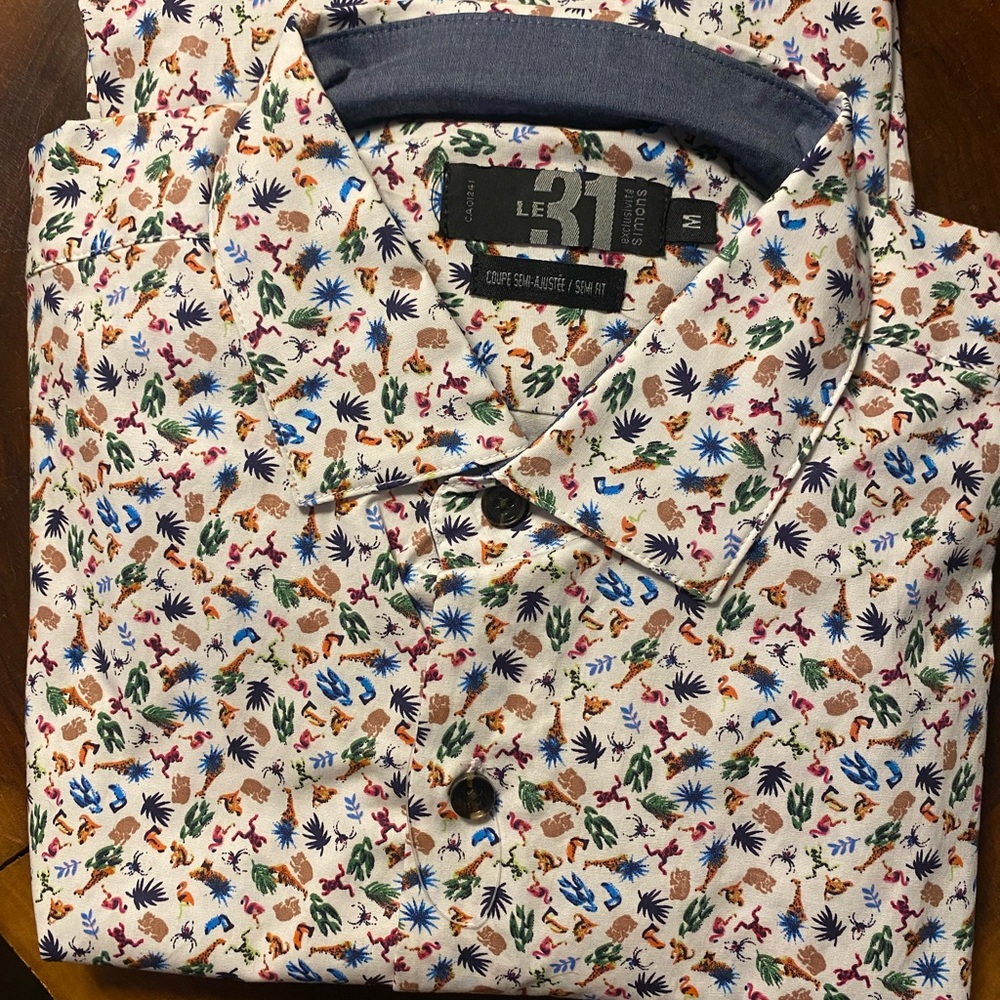 Simons Multicolor Patterned Men's Shirt with animals size M - never worn